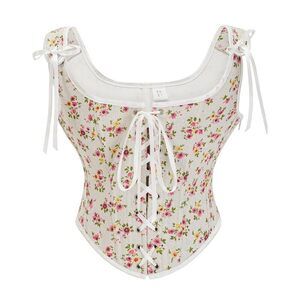 4050 Sexy Vintage 1920s Renaissance Lace Trim Corset Bustier